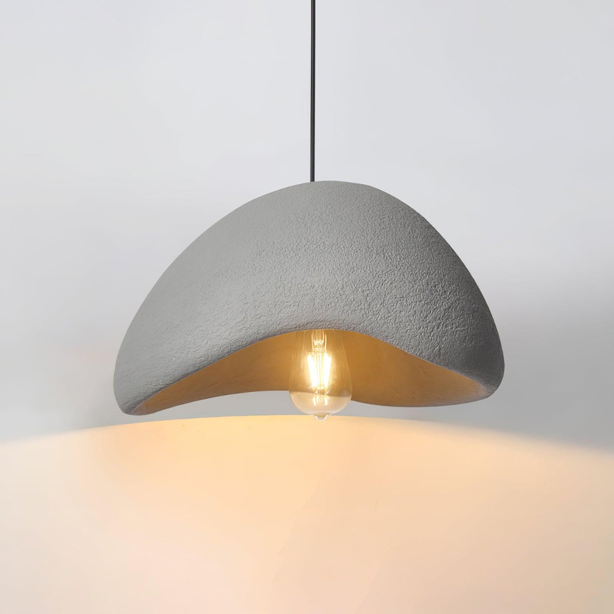 Spherical Hanging Ceiling Light Fixture with Adjustable Drop Length for Kitchen Island Dining Room Bedroom | Gray White LED Compatible Indoo