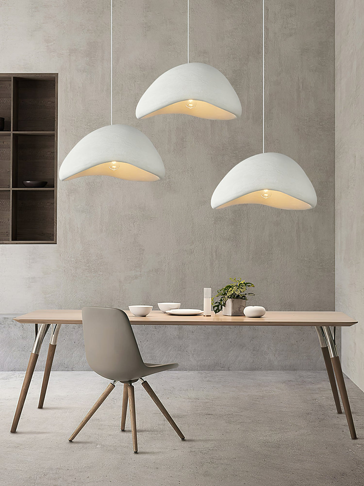 Spherical Hanging Ceiling Light Fixture with Adjustable Drop Length for Kitchen Island Dining Room Bedroom | Gray White LED Compatible Indoo