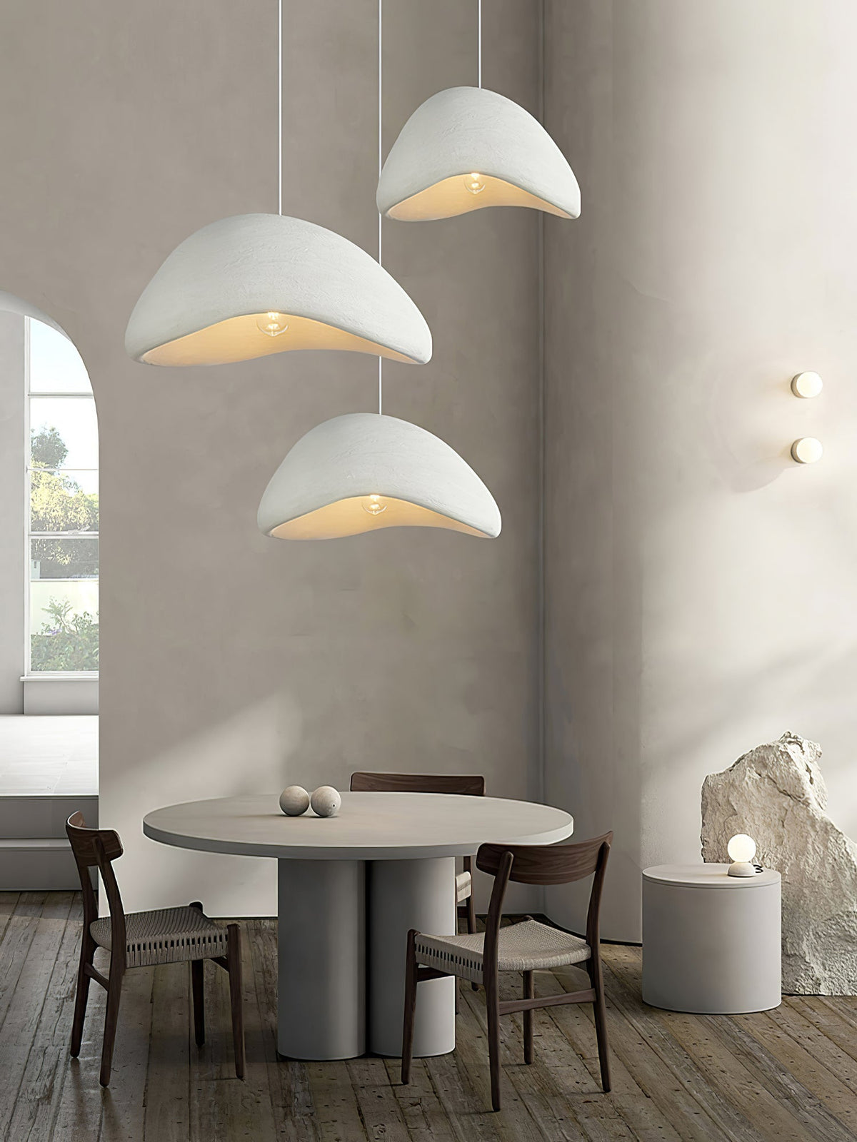 Spherical Hanging Ceiling Light Fixture with Adjustable Drop Length for Kitchen Island Dining Room Bedroom | Gray White LED Compatible Indoo