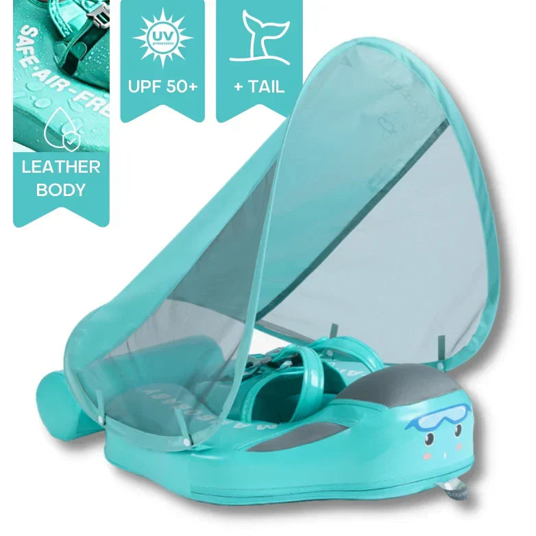 Inflatable Baby Float Ring with Sun Canopy UPF 50+ for Pool Beach Swimming Toddler Infant Water Safety Seat