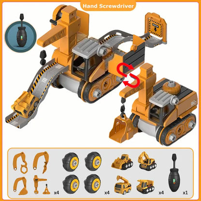 Kids Engineering Truck Building Toy with Electric Screwdriver for Ages 3+ | Assembly Vehicle Set for Hands-On STEM Learning