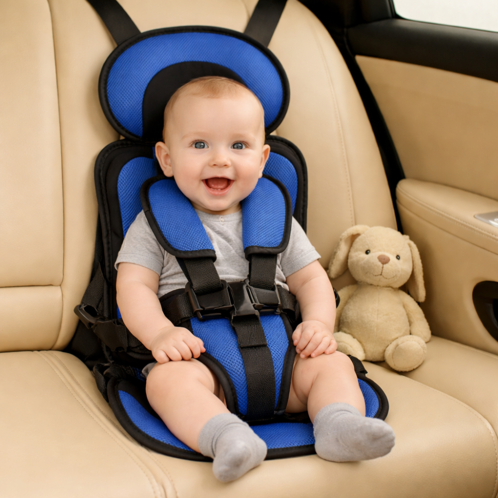 Ortekor Kids Travel Booster Seat | Portable Car Seat with 5-Point Harness | Comfortable Design for Safe Journeys