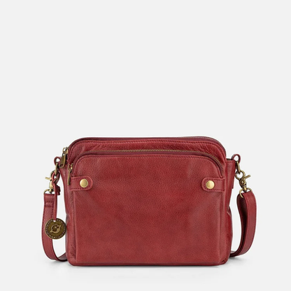 Full-Grain Leather Shoulder Bag with Integrated Wallet & Card Slots - Spacious Crossbody Purse for Women - Adjustable Strap Handbag for