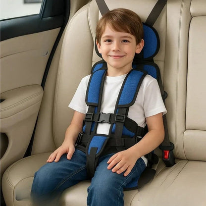 Portable Child Safety Harness Seat for Travel with 5-Point System Gray Foldable Booster for Taxis Rental Cars Everyday Outings Toddlers Kids