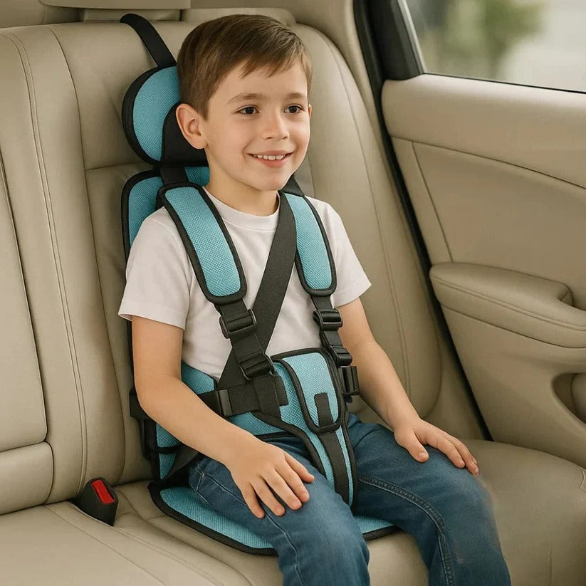 Portable Child Travel Harness Seat | Foldable Compact Design | Quick-Install 5-Point Safety System for Cars & Rideshares