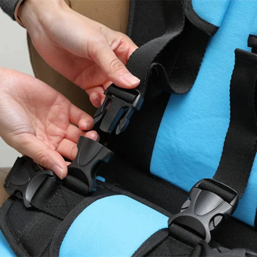 Portable Child Travel Harness Seat | Foldable Compact Design | Quick-Install 5-Point Safety System for Cars & Rideshares