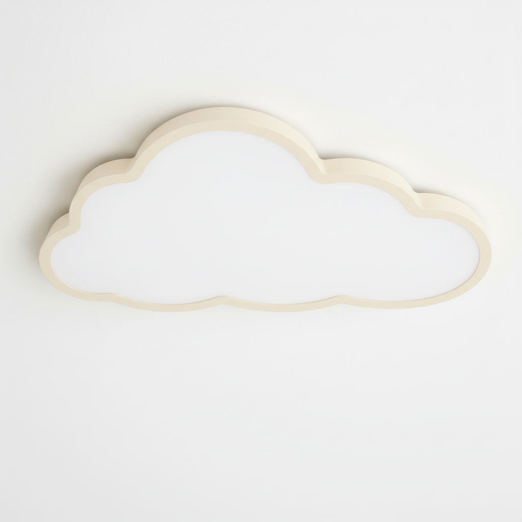 LED Cloud Flush Mount Light for Kids Room White Acrylic 16 inch Nursery Bedroom Ceiling Lamp Warm Glow 3000K