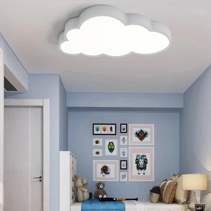 LED Cloud Flush Mount Light for Kids Room White Acrylic 16 inch Nursery Bedroom Ceiling Lamp Warm Glow 3000K