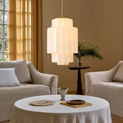 Opal Glass Hanging Light Fixture 16 in Warm Brass Finish Adjustable Ceiling Lamp for Kitchen Island Entryway Bedroom