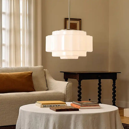 Opal Glass Hanging Light Fixture 16 in Warm Brass Finish Adjustable Ceiling Lamp for Kitchen Island Entryway Bedroom