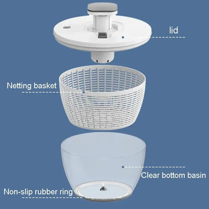 Kitchen Essentials | Compact One-Hand Spin Salad Spinner with Easy Drying Mechanism | Space-Saving Design for Fresh Salads