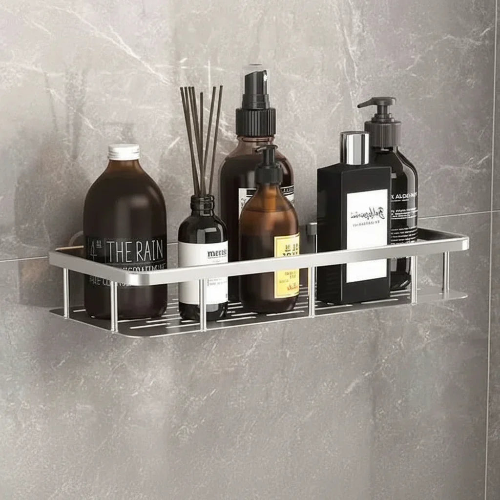 Self-Adhesive Bathroom Shelf | No Drilling & Stainless Steel