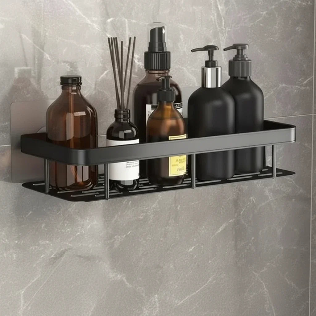 Self-Adhesive Bathroom Shelf | No Drilling & Stainless Steel