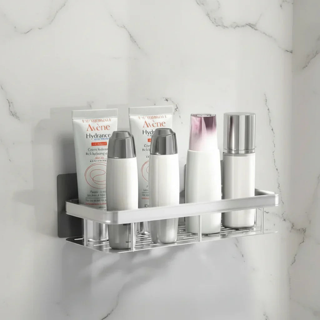 Self-Adhesive Bathroom Shelf | No Drilling & Stainless Steel