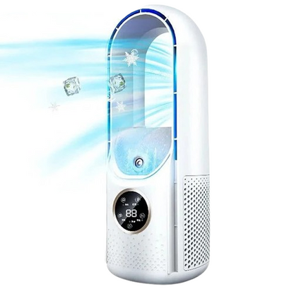 Portable Bladeless Air Cooler Fan Whisper-Quiet Desktop Personal AC Unit Smooth Airflow Energy Saving Compact Design for Home Office Bedroom