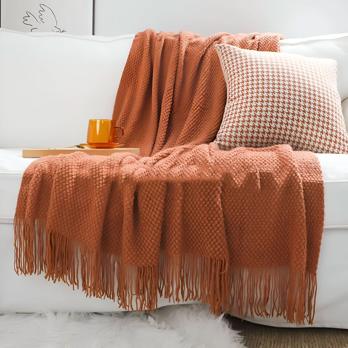 KnitCove | Stylish Knit Fleece Blanket with Plush Interior | Cozy Comfort for All Seasons