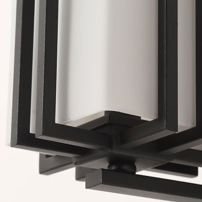 Outdoor Sconce Iron Frosted Glass E26 Socket Weatherproof Matte Black 60W Entryway Porch Garden Wall-Mount Fixture for Exterior Lighting