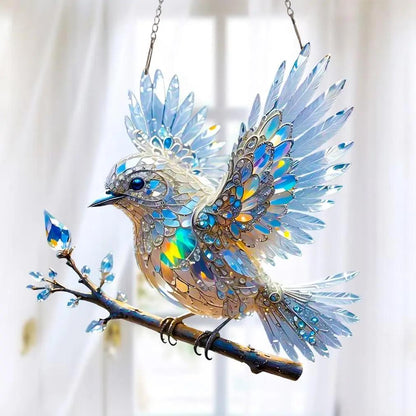Window Crystal Bird Ornament – Reflective Light Decor for Home