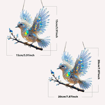 Window Crystal Bird Ornament – Reflective Light Decor for Home