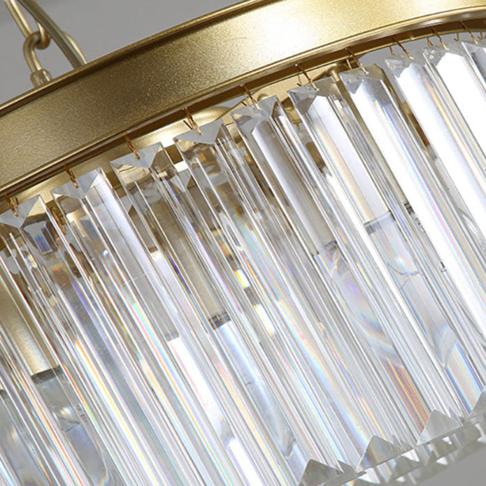 Close-to-Ceiling Crystal Chandelier 16-Inch Flush Mount with 4 Lights for Dining Room Bedroom Living Room Iron Frame Glass Accent Low