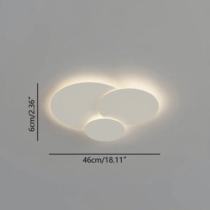Flush Mount LED Ceiling Light with Rotating Discs White Dimmable Remote Control Modern Fixture for Bedroom Bathroom Living Room Hallway Adju