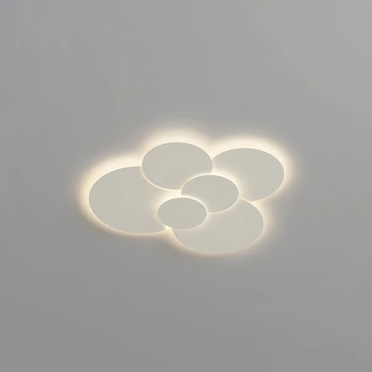 Flush Mount LED Ceiling Light with Rotating Discs White Dimmable Remote Control Modern Fixture for Bedroom Bathroom Living Room Hallway Adju
