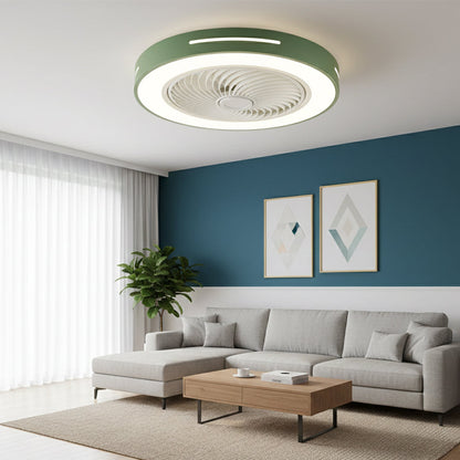 Indoor Fan with Integrated Lighting 24-Inch Diameter Acrylic Blade Assembly Adjustable Speed and Brightness for Bedrooms Living Rooms Dining