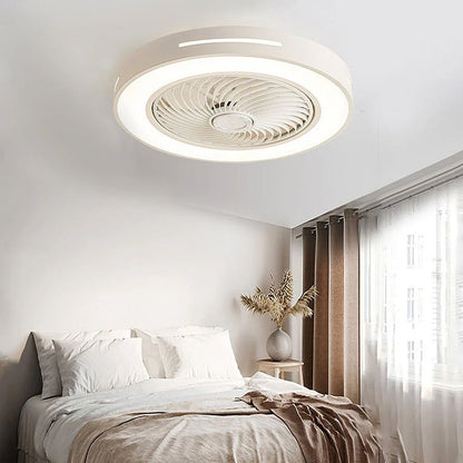 Indoor Fan with Integrated Lighting 24-Inch Diameter Acrylic Blade Assembly Adjustable Speed and Brightness for Bedrooms Living Rooms Dining