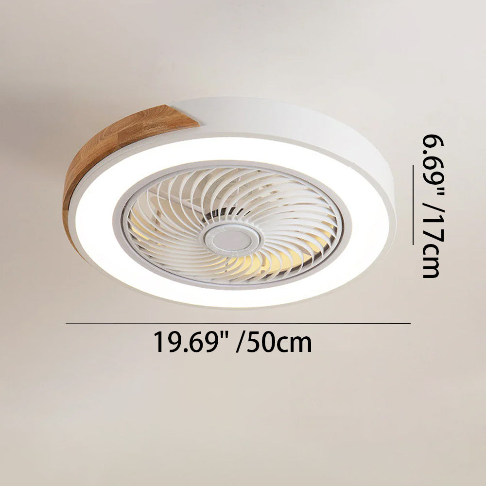 Wood Ceiling Fan with Dimmable LED Light & Remote 20 Inch for Bedroom Living Room Compact Indoor Airflow Cooling Rustic Decor
