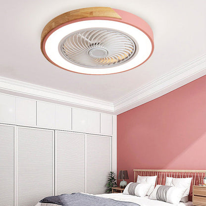 Wood Ceiling Fan with Dimmable LED Light & Remote 20 Inch for Bedroom Living Room Compact Indoor Airflow Cooling Rustic Decor