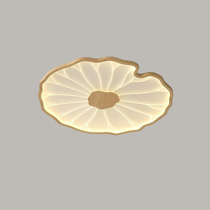 Flush Mount LED Light Organic Leaf Pattern Acrylic 12-53 in Wide Low Profile Fixture for Bedroom Living Room Hallway Ambient Lighting Modern