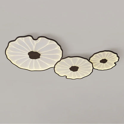 Flush Mount LED Light Organic Leaf Pattern Acrylic 12-53 in Wide Low Profile Fixture for Bedroom Living Room Hallway Ambient Lighting Modern
