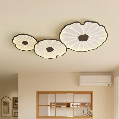 Flush Mount LED Light Organic Leaf Pattern Acrylic 12-53 in Wide Low Profile Fixture for Bedroom Living Room Hallway Ambient Lighting Modern