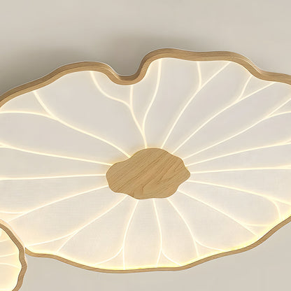 Flush Mount LED Light Organic Leaf Pattern Acrylic 12-53 in Wide Low Profile Fixture for Bedroom Living Room Hallway Ambient Lighting Modern