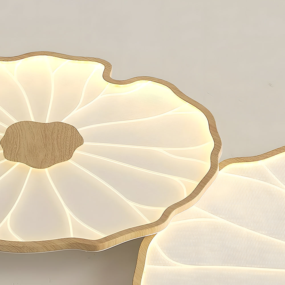 Modern Flush Mount LED Overhead Light Fixture for Bedroom Living Room Hallway | Round Acrylic Panel 39 Inch White | Energy Efficient Indoor