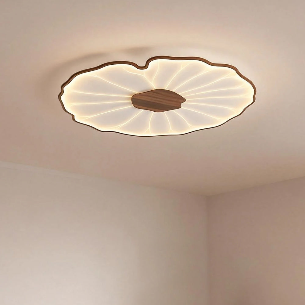 Flush Mount LED Light Organic Leaf Pattern Acrylic 12-53 in Wide Low Profile Fixture for Bedroom Living Room Hallway Ambient Lighting Modern