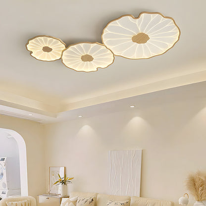 Modern Flush Mount LED Overhead Light Fixture for Bedroom Living Room Hallway | Round Acrylic Panel 39 Inch White | Energy Efficient Indoor