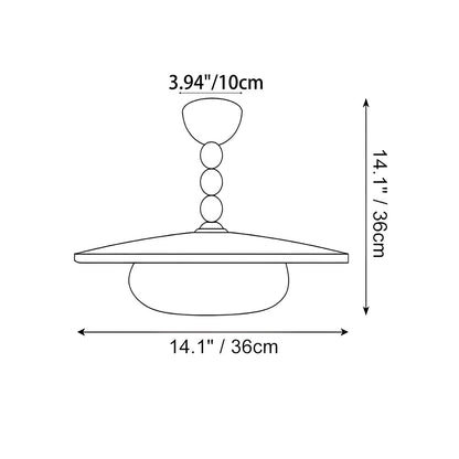 Wood Flush Mount LED Ceiling Light 14 Inch Round with Alabaster Diffuser for Bedroom Hallway Living Room Modern Brass Accent Fixture Warm Am