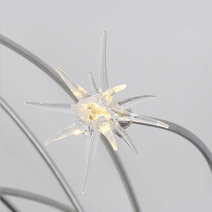 Semi Flush Mount Ceiling Light 24 Inch Glass & Metal LED Fixture for Bedroom Dining Room Contemporary Home Lighting