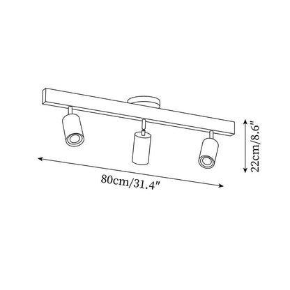 Adjustable LED Track Light Wood & Metal 39 in for Kitchen Dining Room Living Room Bedroom Modern Directional Ceiling Fixture