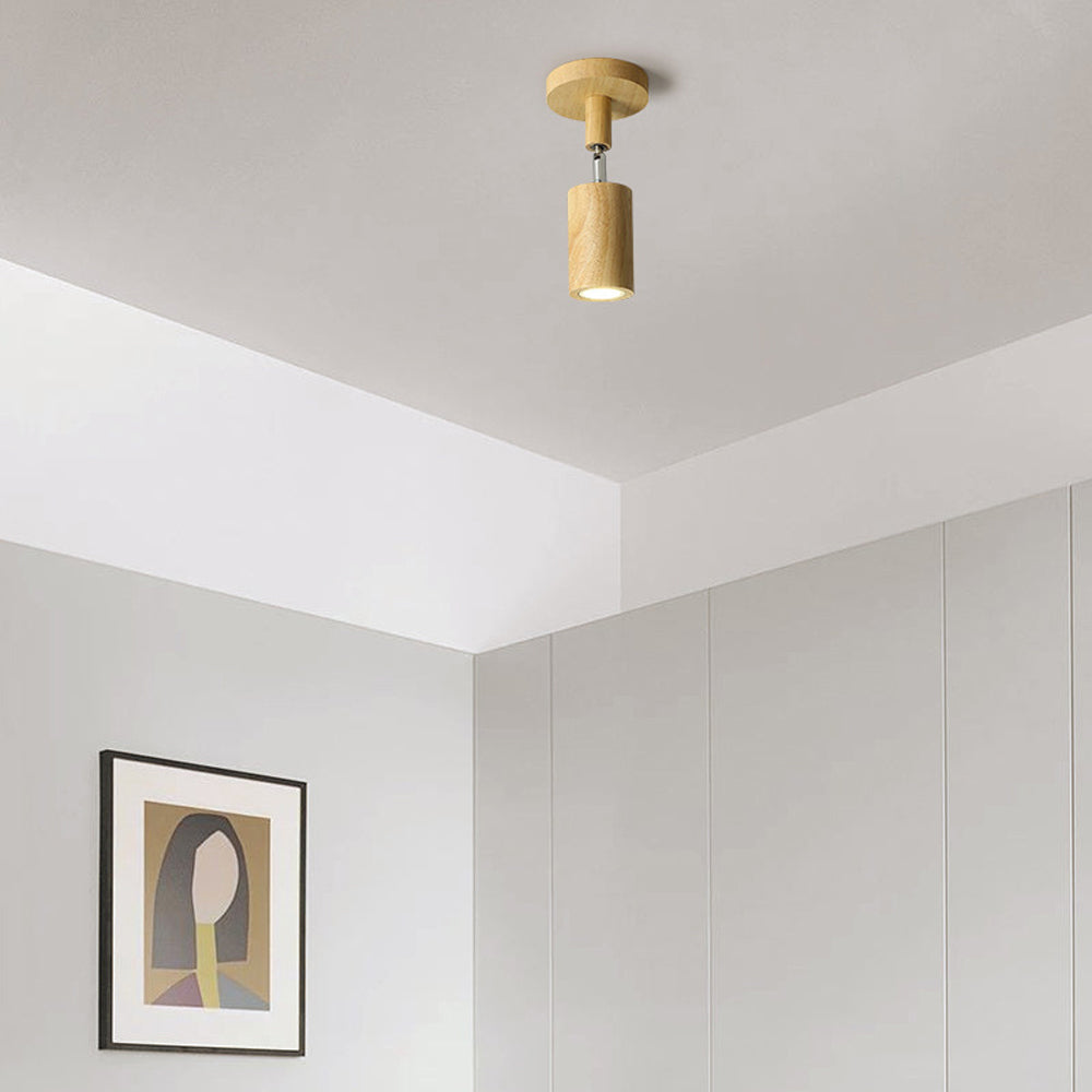 Adjustable LED Track Light Wood & Metal 39 in for Kitchen Dining Room Living Room Bedroom Modern Directional Ceiling Fixture