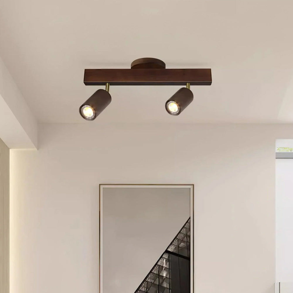 Adjustable LED Track Light Wood & Metal 39 in for Kitchen Dining Room Living Room Bedroom Modern Directional Ceiling Fixture