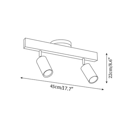 Adjustable LED Track Light Wood & Metal 39 in for Kitchen Dining Room Living Room Bedroom Modern Directional Ceiling Fixture