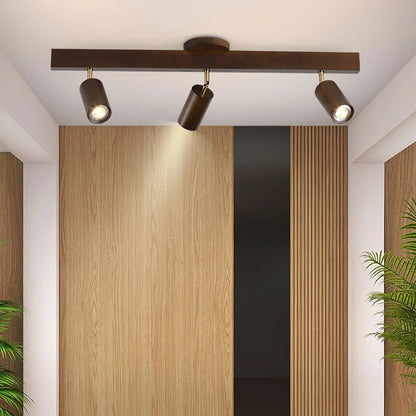 Adjustable LED Track Light Wood & Metal 39 in for Kitchen Dining Room Living Room Bedroom Modern Directional Ceiling Fixture