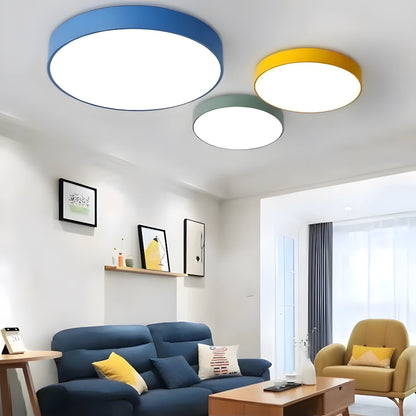 LED Flush Mount Light Round Acrylic Panel Low Profile Design for Bedroom Living Room Kitchen Hallway Dimmable Options Modern Home Lighting