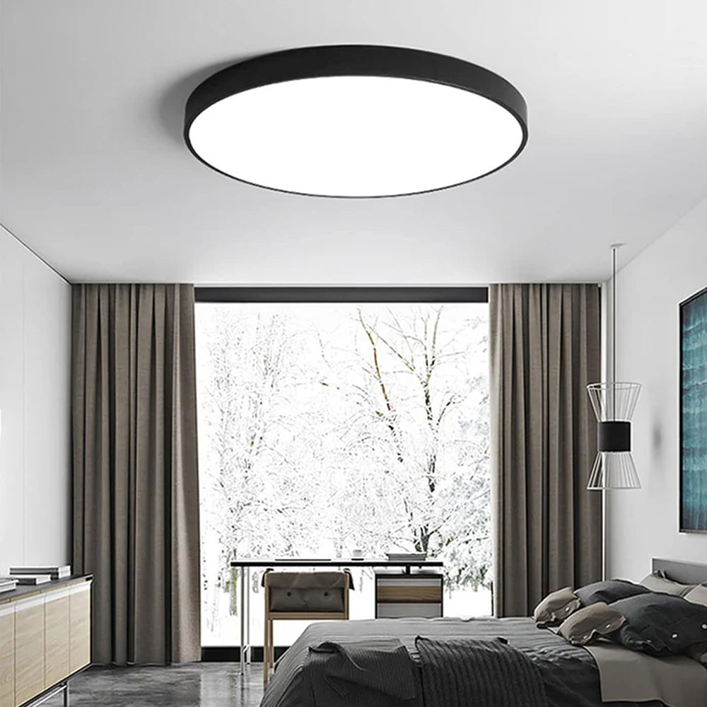 LED Flush Mount Light Round Acrylic Panel Low Profile Design for Bedroom Living Room Kitchen Hallway Dimmable Options Modern Home Lighting