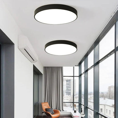 LED Flush Mount Light Round Acrylic Panel Low Profile Design for Bedroom Living Room Kitchen Hallway Dimmable Options Modern Home Lighting