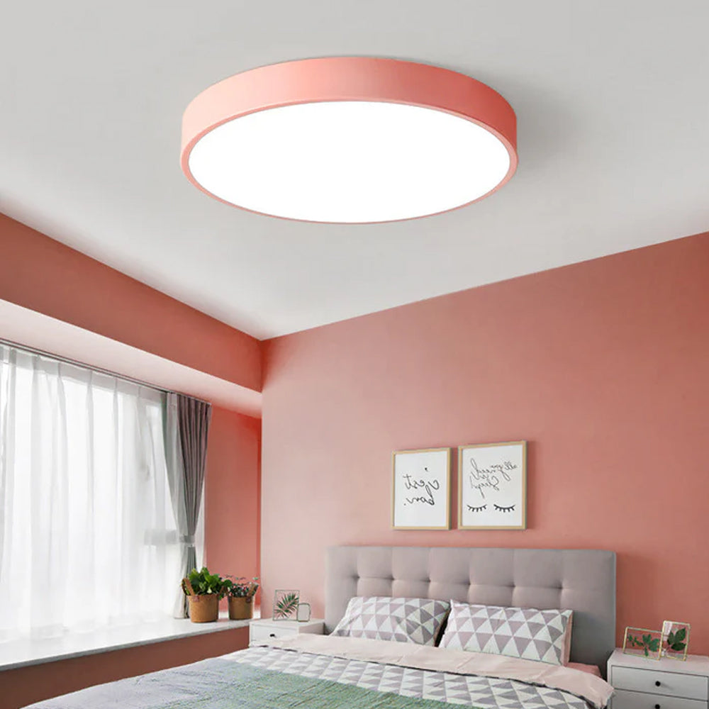 LED Flush Mount Light Round Acrylic Panel Low Profile Design for Bedroom Living Room Kitchen Hallway Dimmable Options Modern Home Lighting