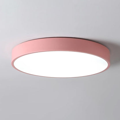 Low-Profile LED Flush Mount Light 16 Inch Round Acrylic Panel Fixture for Bedroom Living Room Kitchen Contemporary Ultra-Slim Design Energy
