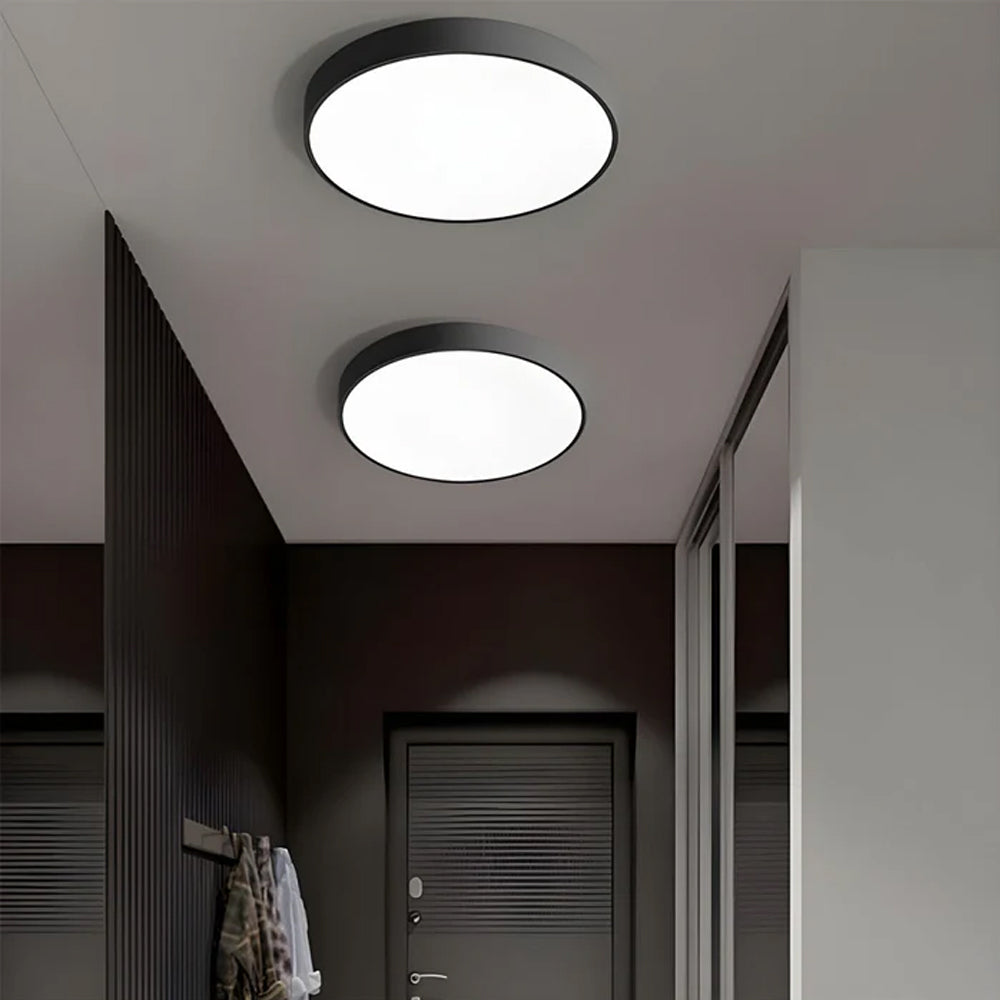 LED Flush Mount Light Round Acrylic Panel Low Profile Design for Bedroom Living Room Kitchen Hallway Dimmable Options Modern Home Lighting